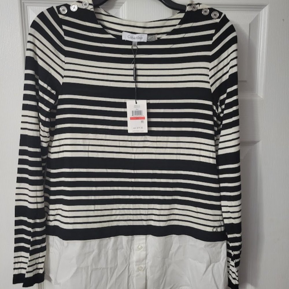 Calvin Klein striped tunic NWT Size XS